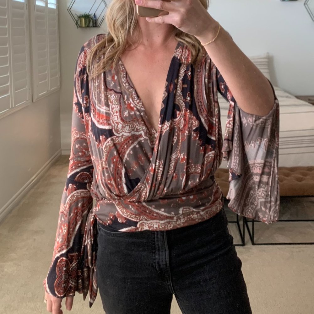 Free People Fiona Wrap Top - Picture 2 of 5